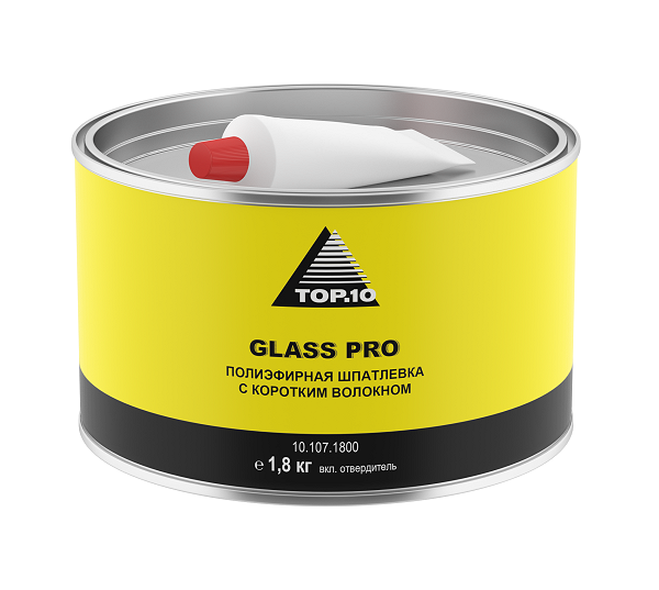 Полиэфирная шпатлёвка GLASS PRO с коротким волокном (1.8 кг, вкл. отвердитель)