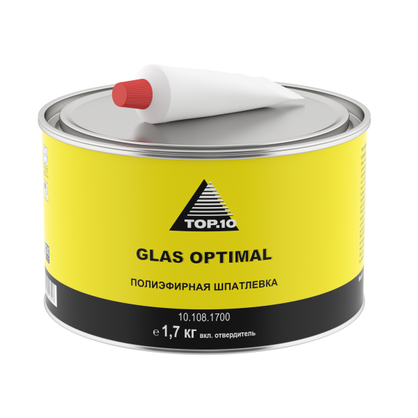 Полиэфирная шпатлевка GLAS OPTIMAL (1.7 кг с отвердителем)